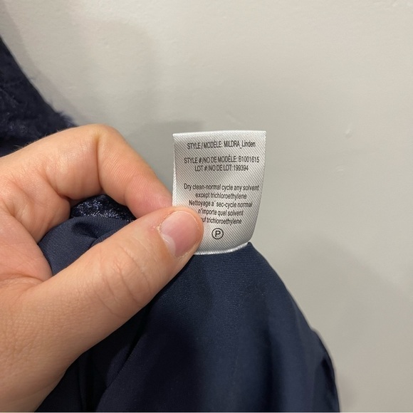 Theory Mildra Linden Fit & Flare Wool Blend Dress Navy Blue Textured Size 6 - Picture 12 of 13